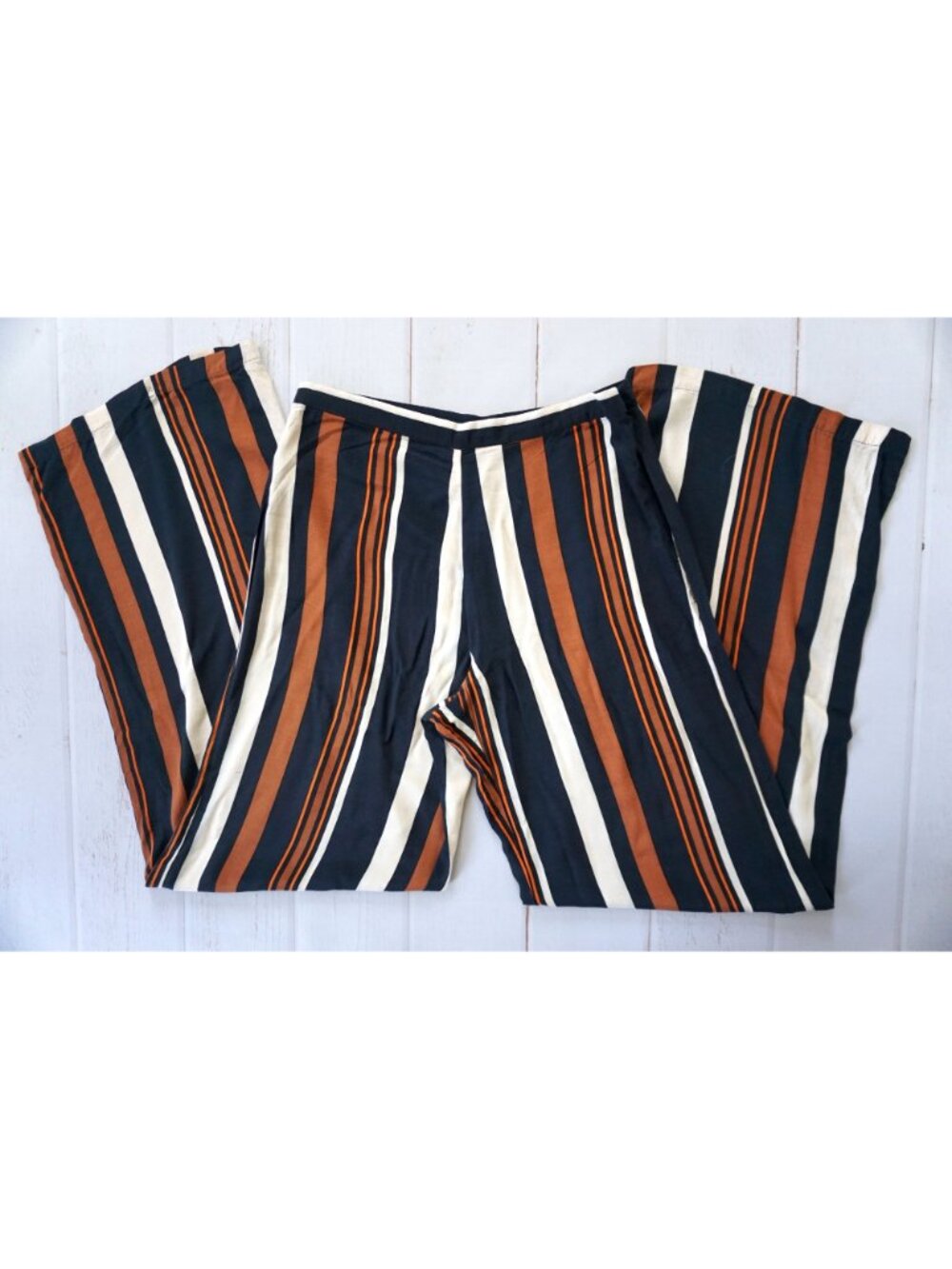 Topshop Women's Striped Wide-Leg Pants - Size 6 - Picture 8 of 9
